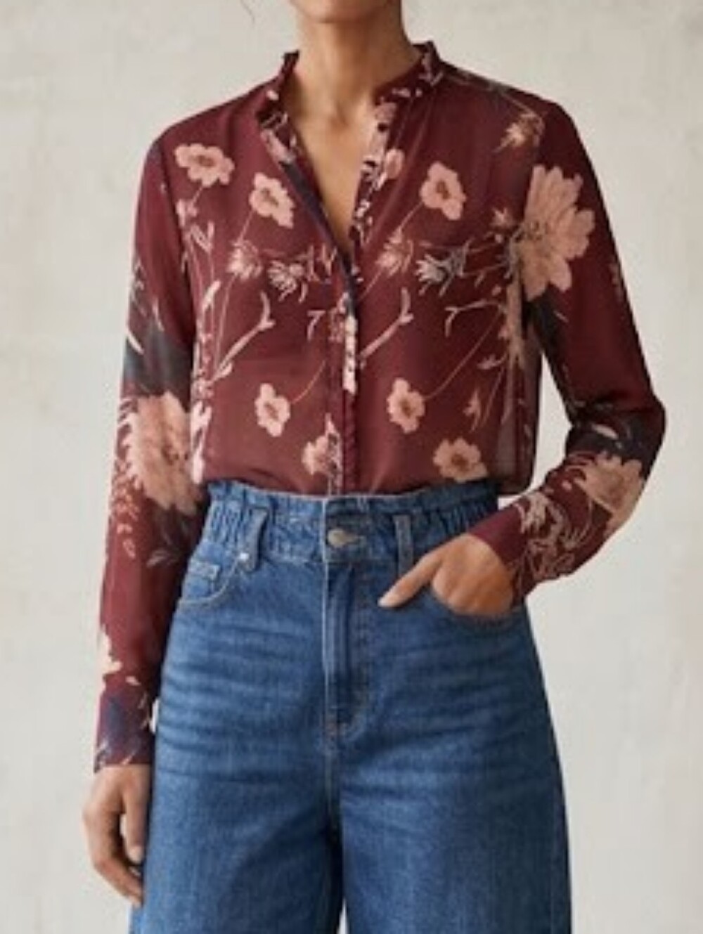 LUCKY BRAND Floral Print Blouse